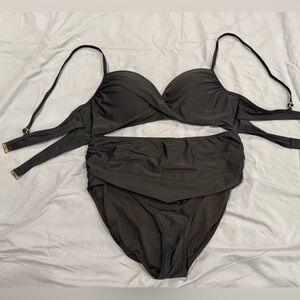 Catherine Malandrino Black High-Waisted Bikini Set